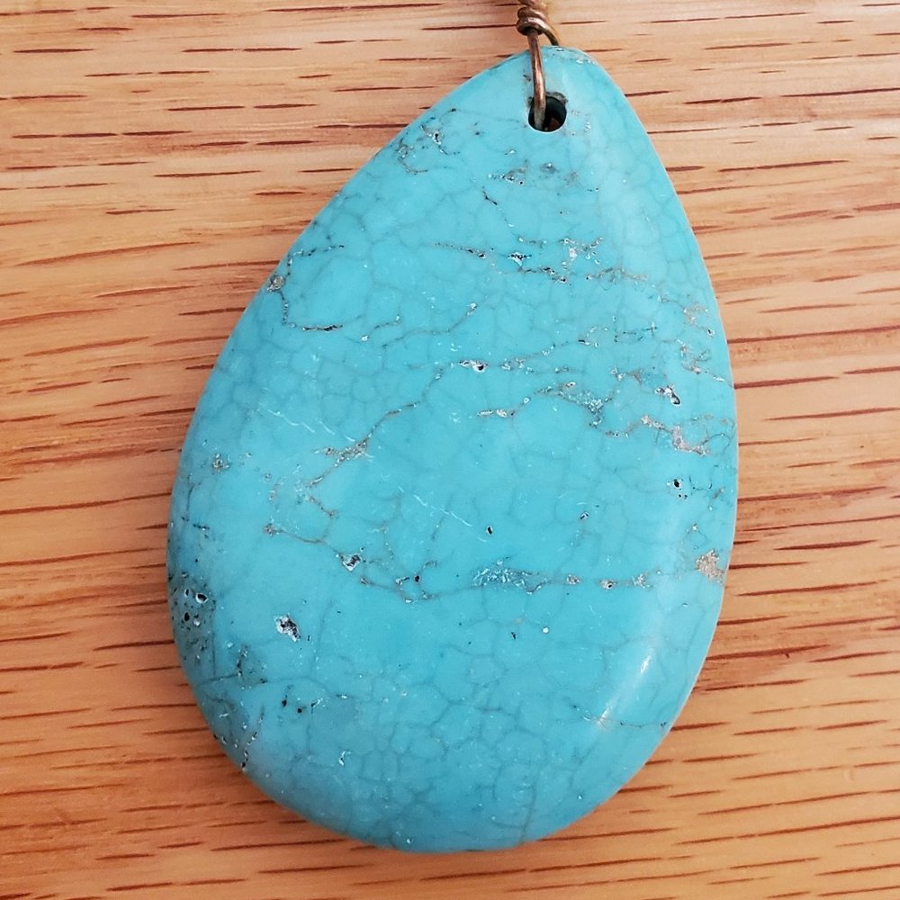 Apt. 9 Turquoise Teardrop Stone Pendant Necklace - Picture 3 of 5